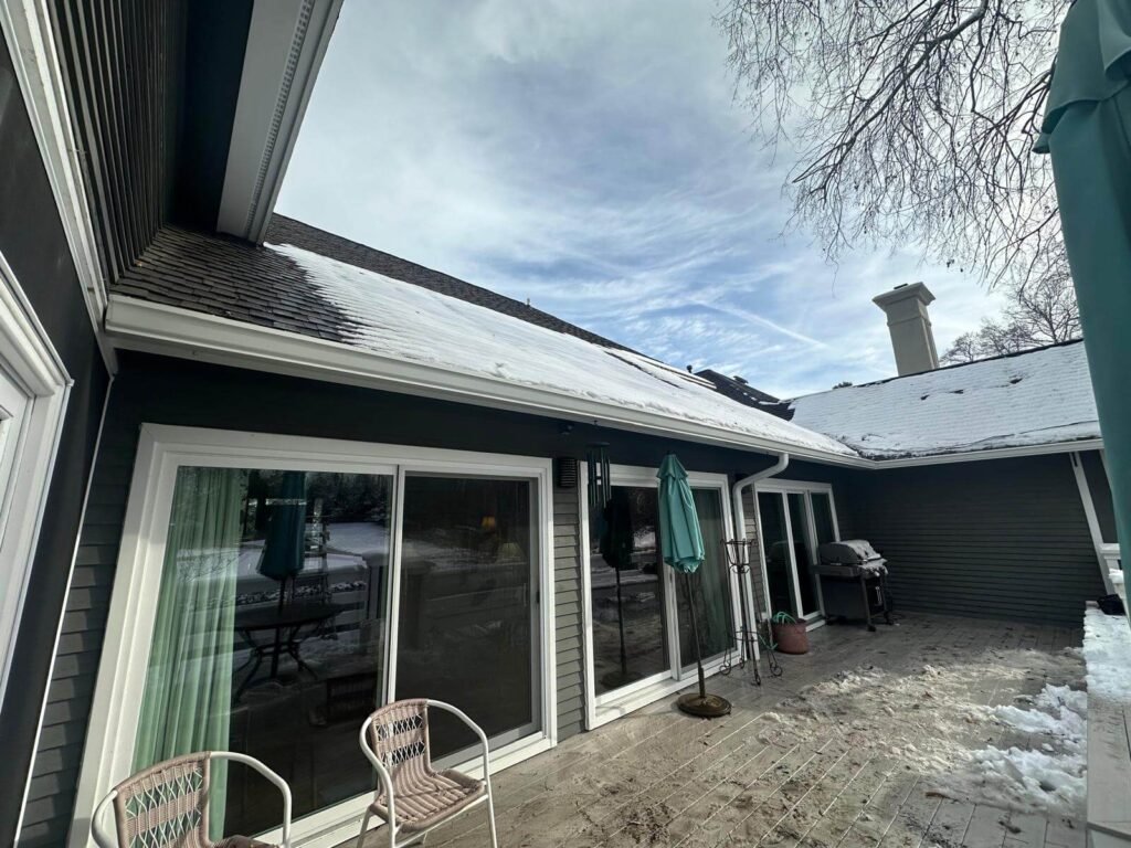 New seamless aluminum gutter replacement completed on Virginia Beach home after