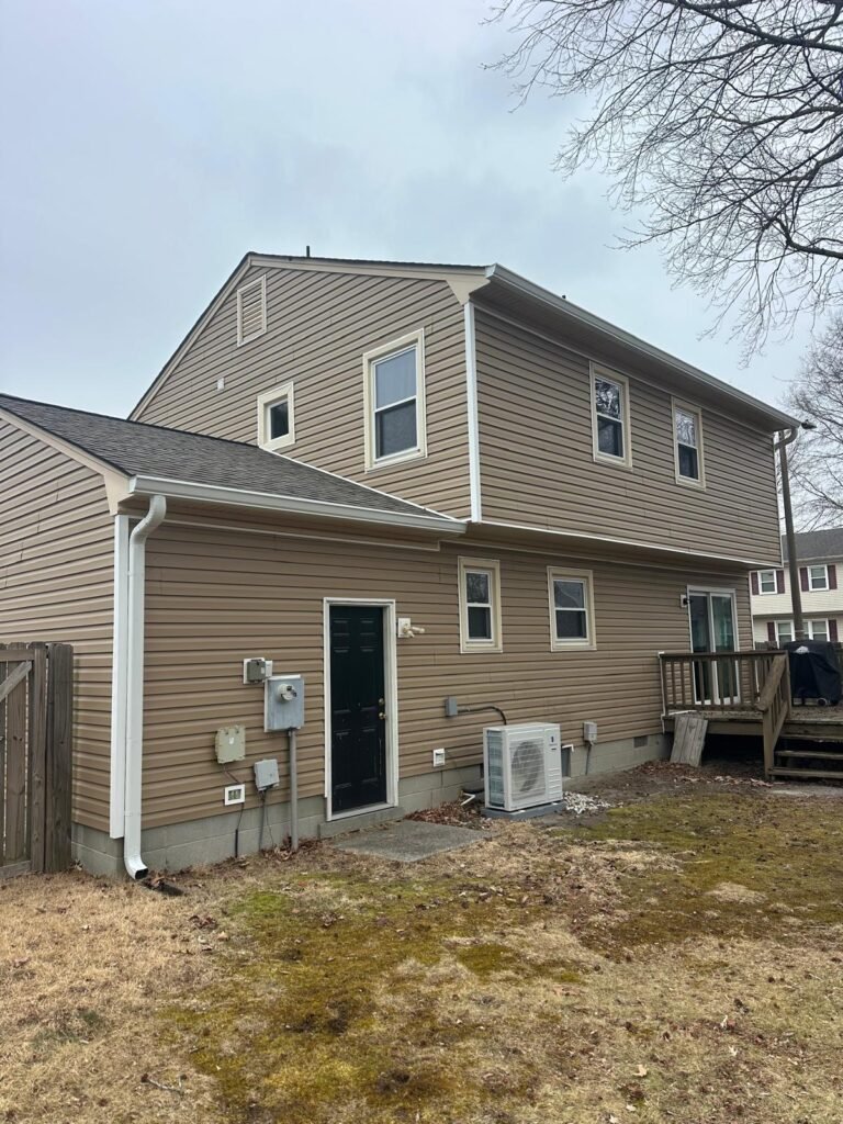 New seamless gutter installation completed on residential home in Newport News VA