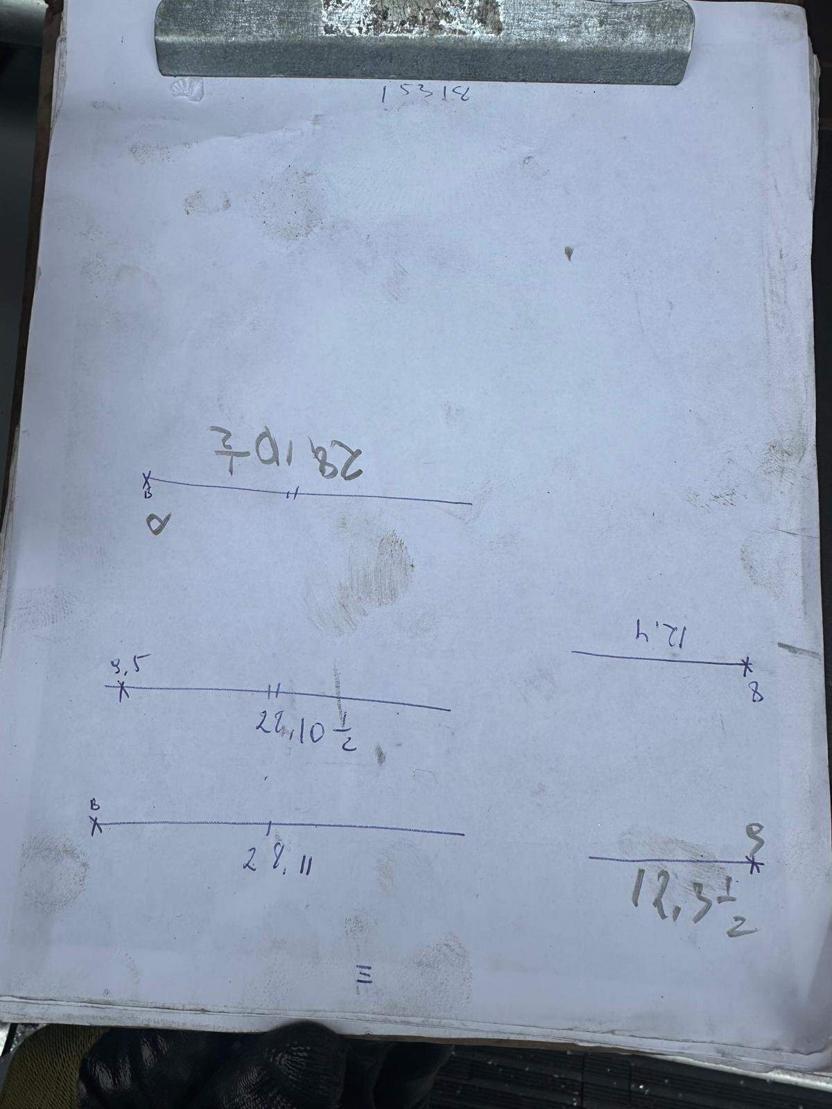 On-site measurement sheet used for custom seamless gutter fabrication in Newport News VA