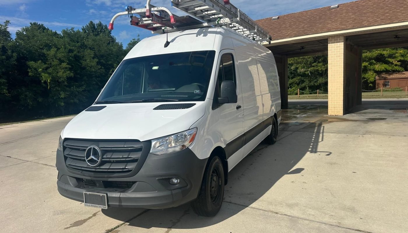 Gutter Master service vehicle transporting gutter installation materials