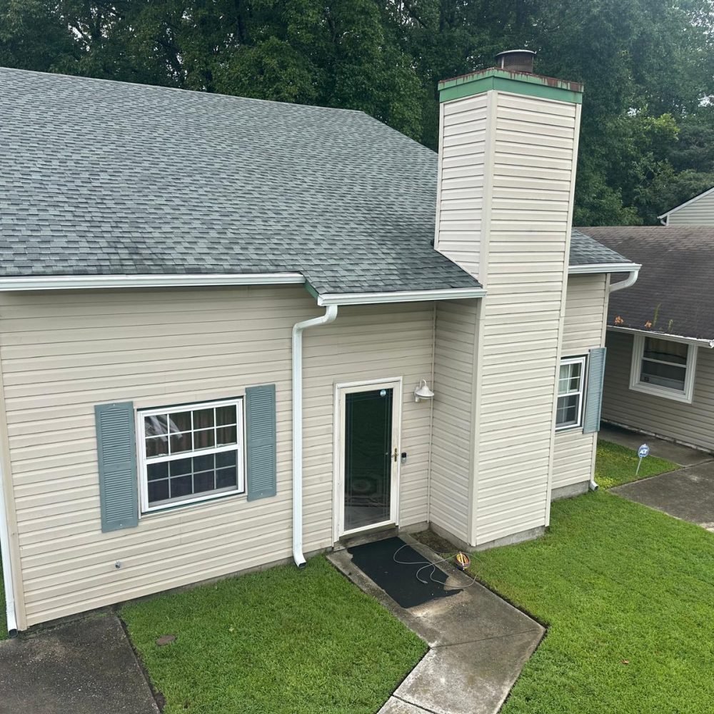 Newport News gutter guard installation – keeping leaves and debris out of gutters for smooth water drainage.