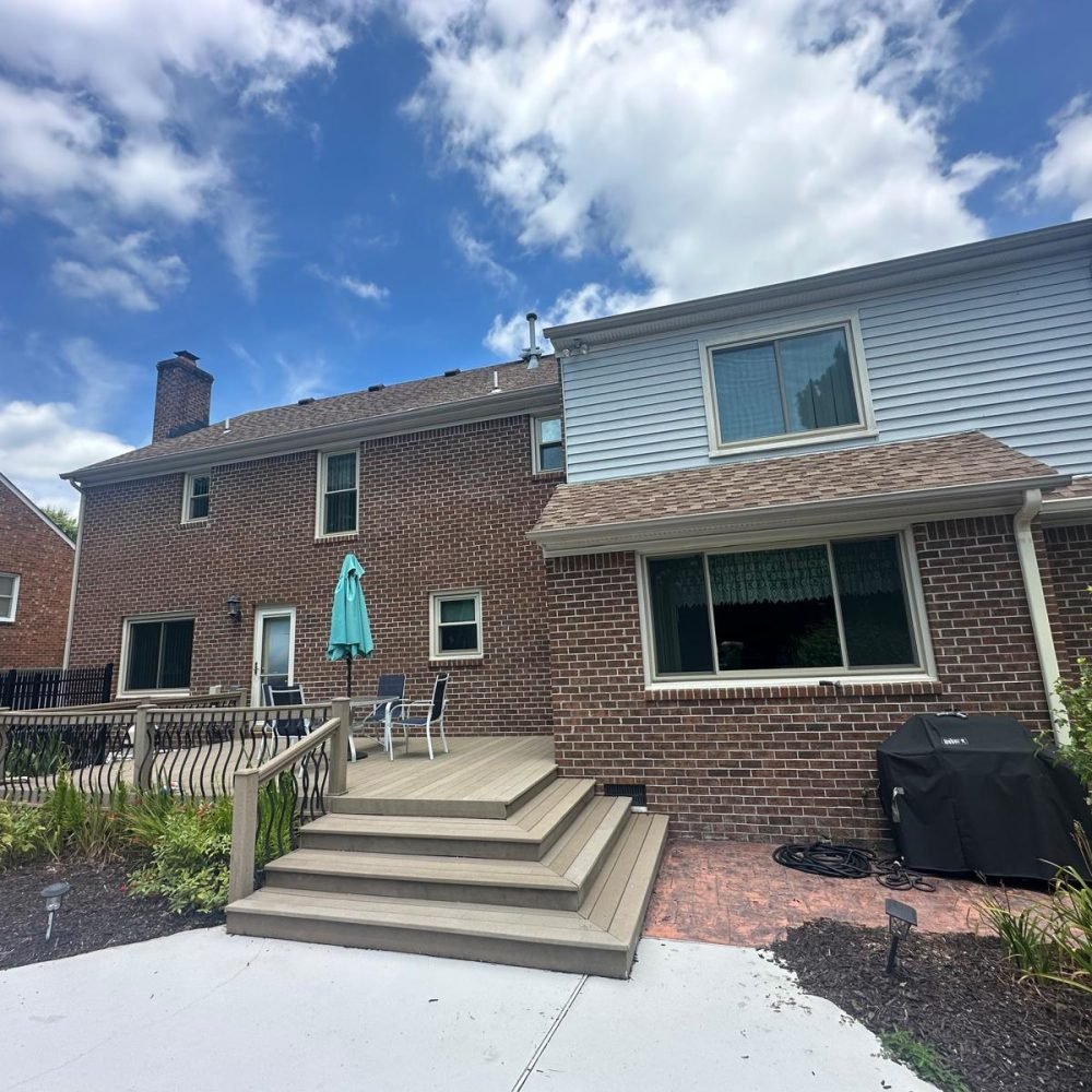 Smithfield gutter repair and new filter installation – protecting home exterior and preventing water damage.