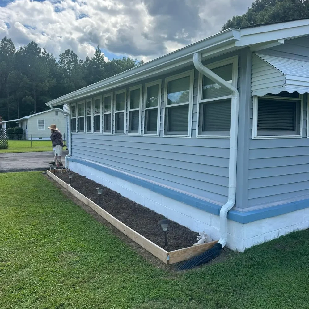 gutter installation for a farmhouse