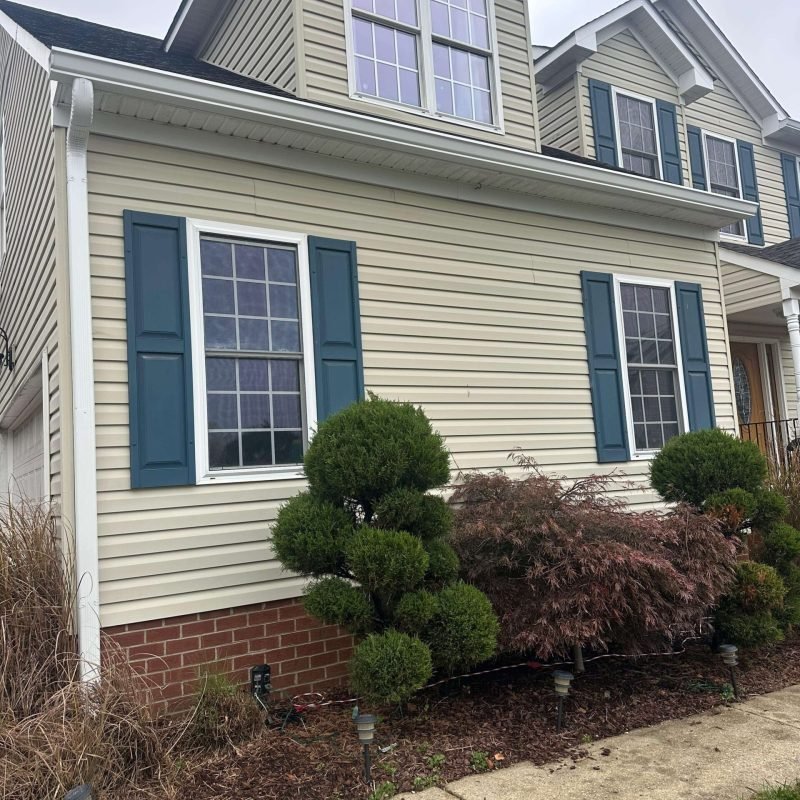 newly installed seamless gutters in Hampton