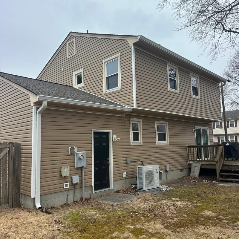 New seamless gutter installation completed on residential home in Newport News VA